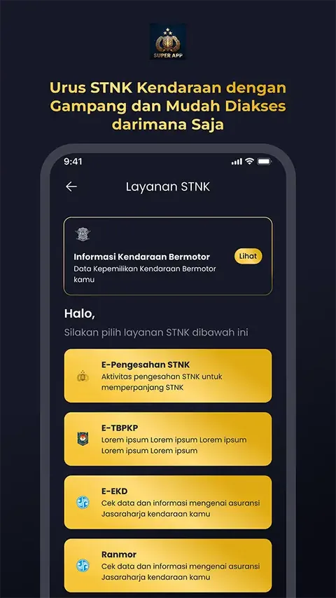 Layanan STNK di Super App Polri